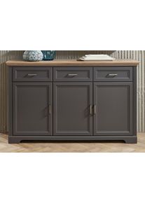 Sideboard Innostyle "Jasmin", grau (graphitfarben, eichefarben), B:166cm H:102cm T:48cm, Holzwerkstoff, MDF, Sideboards, Sideboard, Breite 166 cm, 3 Holzt&uuml;ren, 3 Schubk&auml;sten