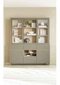 Buffet Home Affaire "Stranda, Hochschrank im Scandi-Style, moderner Schrank", eukalyptus skandi eiche, B:164cm H:195cm T:39cm, FSC-zertifizierter Holzwerkstoff, Schr&auml;nke, Buffet, Rahmenoptik, ausreichend Stauraum, vielseitig einsetzbar, 164 cm breit