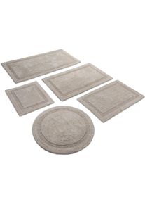 Badematte WECON HOME BASICS "Knut", greige, H:20mm, Baumwolle, Badematten, Badematte, waschbar, rutschfest, strapazierf&auml;hig, pflegeleicht, Bord&uuml;re, weich