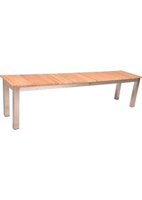 Gartenbank Garden Pleasure "DALLAS", braun, B:180cm H:45cm T:38cm, Edelstahl, FSC-zertifiziertes Massivholz, Sitzb&auml;nke, Gartenbank