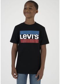 T-Shirt LEVI'S KIDS "LVB SPORTSWEAR LOGO TEE", Jungen, Gr. 14/164, schwarz, Single Jersey, Obermaterial: 100% Baumwolle, bedruckt, Basic schmal h&uuml;ftlang, Rundhals, Shirts T-Shirt, for BOYS