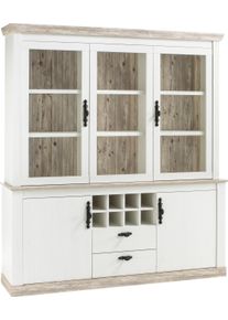 Buffet Home Affaire "Florenz", wei&szlig; (pinie wei&szlig;), B:184cm H:205cm T:44cm, Holzwerkstoff, Schr&auml;nke, Buffet, im romantischen Landhaus-Look, H&ouml;he 205 cm