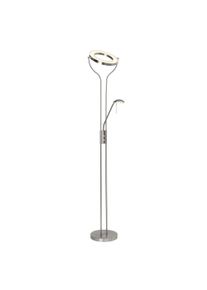 Brilliant Deckenfluter "Demian", grau (eisen, chrom), 1, H: 191cm, 1 Stk., Leuchten, LED Stehlampe Lesearm eisen/chrom, Deckenfluter