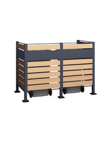 M&uuml;lltonnenbox WESTMANN "Planum", grau (anthrazit, holzoptik), B:90cm H:120cm T:170cm, Stahl, Aufbewahrungsboxen, M&uuml;lltonnenbox, f&uuml;r 2 M&uuml;lltonnen je 240 L