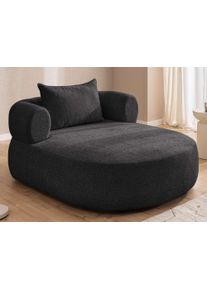 XXL-Sessel Home Affaire "LUSSAC Loveseat extra tief, gro&szlig;e Sitzfl&auml;che, Ma&szlig;e B/T/H: 123/158/78cm", schwarz, B:123cm H:78cm T:157,5cm, 100% Polyester, Sessel, XXL-Sessel, hoher Sitzkomfort und modernes Design, Sofa ohne Bettfunktion
