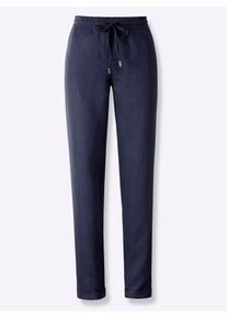 Leinenhose Heine, Damen, Gr. 50, Normalgr&ouml;&szlig;en, blau (marine), 100% Leinen, unifarben, lang, Hosen Leinenhose