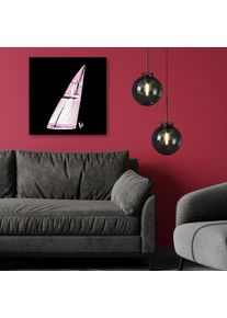 Acrylglasbild Bruno Banani "Flakon Parfum Bruno Banani - Acrylbilder mit Blattgold veredelt", pink (farbe bild(er): pink), B:90cm H:90cm, Bilder, Acrylglasbild, Goldveredelung, Handgearbeitet, Gerahmt, Edel