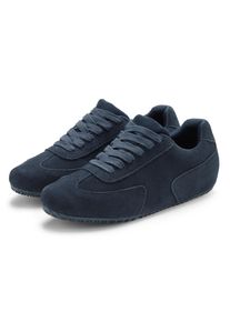 Sneaker Vivance "Schn&uuml;rhalbschuh, Freizeitschuh", Damen, Gr. 39, blau, Obermaterial: 100% Rindsleder. Decksohle: 100% Textilmaterial. Futter: 100% Textilmaterial. Laufsohle: 100% Synthetik, Veloursleder, unifarben, Basic, Schuhe Sneaker, aus Leder ultraleicht
