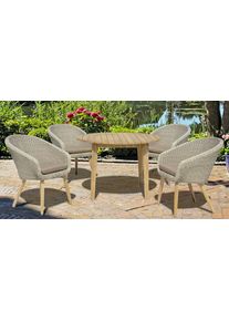 Garten-Essgruppe Garden Pleasure "ARVADA", braun (hellbraun), Sitzm&ouml;bel-Sets, Garten-Essgruppe