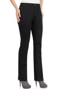 Bootcut-Jeans WONDERJEANS, Damen, Gr. 38, L&auml;nge 32, schwarz (forever pure schwarz), Denim/Jeans, Obermaterial: 65% Baumwolle, 30% Polyester, 5% Elasthan, figurbetont lang, Jeans Bootcut-Jeans, Figurbetonte Form mit leicht ausgestelltem Bein