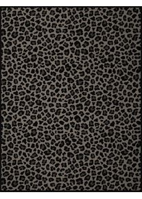 Wohndecke Biederlack "Leo", grau (schwarz), B:150cm L:200cm, Baumwolle, Polyacryl, Wohndecken, Wohndecke, mit Veloursband, 70% Baumwolle/30% Polyacryl