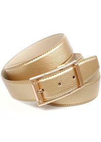 Lederg&uuml;rtel Anthoni Crown, Damen, Gr. 95, gold (goldfarben), Leder, unifarben, G&uuml;rtel Lederg&uuml;rtel, im klassischen Design und gl&auml;nzender Oberfl&auml;che