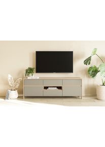TV-Schrank Home Affaire "Stranda, moderner TV-Unterschrank, Kommode im Scandi-Style, Lowboard", eukalyptus skandi eiche, B:164cm H:58cm T:39cm, FSC-zertifizierter Holzwerkstoff, Schr&auml;nke, TV-Schrank, Rahmenoptik, ausreichend Stauraum, vielseitig einsetzbar, 164 cm breit