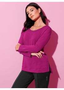 T-Shirt feel good "Shirt", Damen, Gr. 44/46, pink (magenta), 55% Modal, 39% Polyester, 6% Elasthan, unifarben, Shirts T-Shirt