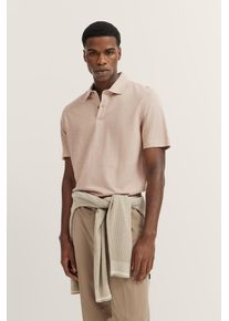 Poloshirt Bugatti, Herren, Gr. XL, beige (60, taupe), 85% Baumwolle, 15% Leinen, unifarben, normal, ohne Ausschnitt, Rippb&uuml;ndchen, Shirts Poloshirt, aus Baumwoll-Leinen-Mischung