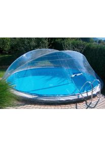 Poolverdeck KWAD "Cabrio Dome f&uuml;r runde Pools mit breitem Handlauf", transparent, B:550cm H:145cm T:550cm, Polyvinylchlorid (PVC), Verdecke, Poolverdeck, in verschiedenen Gr&ouml;&szlig;en