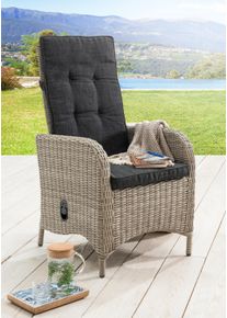 Gartensessel Destiny "PALMA", wei&szlig; (vintage wei&szlig;), B:60cm H:110cm T:62cm, Obermaterial: 100% Polyester. F&uuml;llung: 100% Polyurethan, Sessel, Gartensessel, Aluminium, Polyrattan, inkl. Auflagen