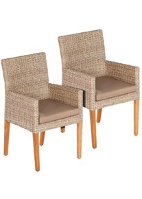 Gartensessel Merxx "Ranzano", grau (taupe), B:59cm H:92cm T:57cm, Obermaterial: 100% Polyester. F&uuml;llung: 100% Polyurethan, Sessel, Gartensessel