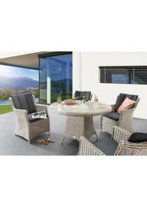 Garten-Essgruppe Destiny "LUNA", wei&szlig; (vintage wei&szlig;), B:60cm H:87cm T:71cm, Aluminium, Polyrattan, Sitzm&ouml;bel-Sets, Garten-Essgruppe, Aluminium, Polyrattan