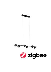 Paulmann LED Pendelleuchte "Puric Pane Smart Home Zigbee 6x6W Schwarz/Grau 230V Kunststoff/Metall", schwarz, 6, H: 150cm, 1 Stk., Leuchten, LED Pendelleuchte