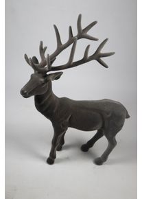 Weihnachtsfigur AM Design "Rentier stehend mit samtweichem Flock", grau, B:20cm H:76cm T:60cm, Kunststoff, Dekofiguren, Weihnachtsfigur, aus Kunststoff, H&ouml;he 76 cm, in verschiedenen Farben