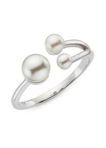 Fingerring "Schmuck Geschenk Silbering offen mit synth. Muschelkernperlen" Gr. 54, silber (silberfarben, wei&szlig;), ANISTON JEWELRY & WATCHES, Fingerringe, Damen, 54, Perlen Silber 925 (Sterlingsilber), 1,7mm, Perlen, Silber 925 (Sterlingsilber), Fingerring, mit Muschelkernperle (synth.)