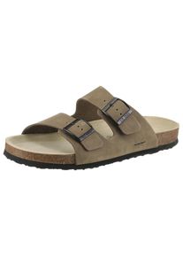 Pantolette Josef Seibel "Josef 01", Herren, Gr. 46, grau (taupe), Nubukleder, Schuhe Pantolette, Sommerschuh, Schlappen, Sandale mit softem Fu&szlig;bett