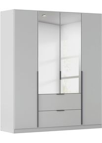 Dreht&uuml;renschrank OTTO HOME "Kleiderschrank Schrank Garderobe AGORDO mit Dekor- oder Hochglanzfront", grau (seidengrau), B:181cm H:229cm T:54cm, Holzwerkstoff, Schr&auml;nke, Dreht&uuml;renschrank, mit Au&szlig;enschubk&auml;sten, in 7 Breiten und 2 H&ouml;hen MADE IN GERMANY