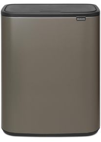 M&uuml;lleimer Brabantia "Bo Touch Bin, 60L", silber (platinum), B:54,5cm H:65,6cm T:31,2cm &Oslash;:54,5cm, Kunststoff, Metall, M&uuml;lleimer, M&uuml;lleimer, Soft-Touch-&Ouml;ffnungssystem