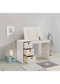 Kinderschreibtisch OTTO HOME "Alpi", wei&szlig;, B:100cm H:75cm T:50cm, Tische, Kinderschreibtisch, Kiefernholz, Wangengestell, mit 3 Schubk&auml;sten, Tischbreite 100 cm