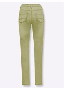 5-Pocket-Jeans Casual Looks, Damen, Gr. 42, Normalgr&ouml;&szlig;en, gr&uuml;n (lindgr&uuml;n), 72% Baumwolle, 25% Polyester, 3% Elasthan, unifarben, lang, Jeans 5-Pocket-Jeans