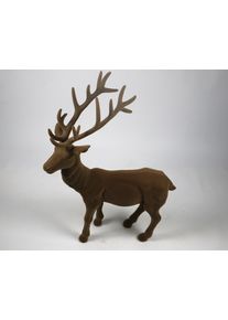 Weihnachtsfigur AM Design "Rentier stehend mit samtweichem Flock", braun, B:20cm H:76cm T:60cm, Kunststoff, Dekofiguren, Weihnachtsfigur, aus Kunststoff, H&ouml;he 76 cm, in verschiedenen Farben