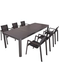 Garten-Essgruppe Garden Pleasure "AMIRA", grau, Aluminium, Sitzm&ouml;bel-Sets, Garten-Essgruppe