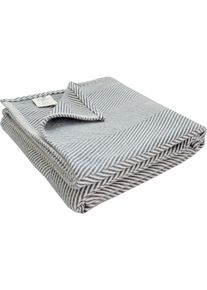Wohndecke FRAMSOHN FROTTIER "Bio Flanell Wohndecke Fischgr&auml;t", grau (anthrazit), B:150cm L:200cm, Baumwolle, Wohndecken, Wohndecke, in dezenten Farbt&ouml;nen, GOTS zertifiziert