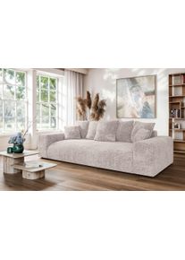 Big-Sofa Home Affaire "LAKESIDE 3-Sitzer Schlafsofa mit Bettkasten, Breite 256,5 cm", hellbeige, B:256,5cm H:82cm T:122cm, 100% Polyester, Sofas, Big-Sofa, Liegefl&auml;che 168,5x195 cm, hoher Sitzkomfort, Ma&szlig;e B/T/H: 256/122/82cm