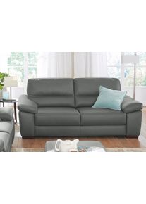 2-Sitzer Calia italia "Gaia, hochwertiges Ledersofa mit erstklassigem Sitzkomfort", grau, B:177cm H:92cm T:97cm, Leder SORRENTO - 100% Leder;Leder BULL - 100% Leder, Sofas, 2-Sitzer, edles Design, in zwei hochwertigen Lederqualit&auml;ten