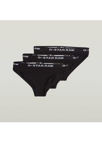 G-Star Raw Slip G-STAR, Damen, Gr. XL (42), 3 Stk., Jersey, schwarz, Jersey, Obermaterial: 95% Baumwolle, 5% Elasthan, Unterhosen Slip, im Dreierpack