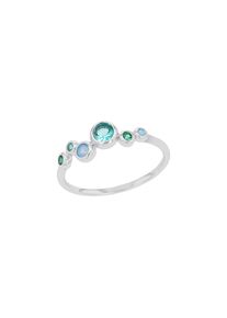Fingerring s.Oliver "2039706/-07/-08/-09" Gr. 58, silber (silberfarben, blau, gr&uuml;n, t&uuml;rkis), Fingerringe, Damen, 58, Silber 925 (Sterlingsilber), Fingerring, mit Zirkonia (synth.)