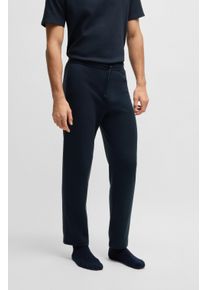 Pyjamahose BOSS "Waffle Pants", Herren, Gr. XXL, N-Gr, blau (dunkelblau 403), Jersey, Obermaterial: 60% Baumwolle, 40% Polyester, lang, Hosen Pyjamahose