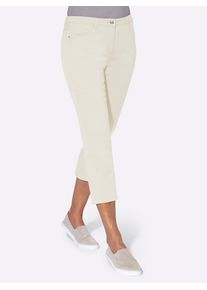 3/4-Jeans Casual Looks, Damen, Gr. 42, Normalgr&ouml;&szlig;en, wei&szlig;, 98% Baumwolle, 2% Elasthan, unifarben, 3/4-L&auml;nge, Jeans 3/4-Jeans