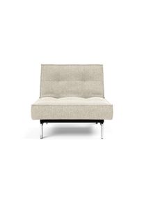 Sessel INNOVATION LIVING &trade; "Splitback", beige (cream), B:90cm H:79cm T:90cm, 96% Polyester / 4% Acrylic, Sessel, Sessel, mit chromgl&auml;nzenden Beinen, in skandinavischen Design