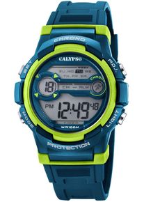 Chronograph Calypso Watches "Digital Crush", blau (petrolfarben, grau), Armbanduhren, Damen, dunkelblau-gr&uuml;n, Chronograph, Armbanduhr, Quarzuhr, Damenuhr, Herrenuhr, digital, Stoppfunktion