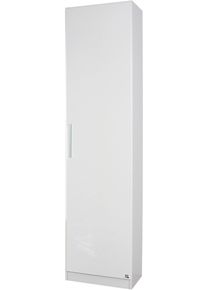 Schuhschrank Rauch "Garderobenschrank Dreht&uuml;renschrank Kleiderschrank Schrank MINOSA", wei&szlig; (alpinwei&szlig;, hochglanz wei&szlig;), B:47cm H:197cm T:41cm, Holzwerkstoff, Schr&auml;nke, Schuhschrank, Breite 47 cm mit 6 Schuhablageb&ouml;den MADE IN GERMANY