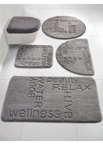 Badematte Grund Gr. 5, grau, rund (80cm x 150cm ), 1 Stk., Badematten, Badematte