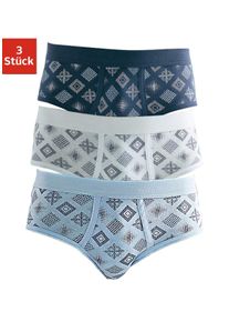 Slip Clipper, Herren, Gr. 9 (9), 3 Stk., blau (wei&szlig;, marine, hellblau), Feinripp, Obermaterial: 100% Baumwolle, gemustert, k&ouml;rpernah, Unterhosen Slip, sch&ouml;ne Feinripp-Qualit&auml;t aus reiner Baumwolle