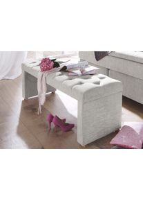 Sitzbank Home Affaire "Claire", grau (hellgrau, naturfarben, naturfarben), B:162cm H:51cm T:46cm, Sitzb&auml;nke, Sitzbank