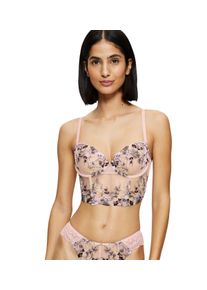 Longline-BH Triumph "Sensual Spotlight Wired Corset", Damen, Gr. 85, Cup D, beige (foundation beige), Spitze, Obermaterial: 51% Polyamid, 37% Polyester, 12% Elasthan, bestickt, BHs Longline-BH, mit Stickerei und floraler Spitze