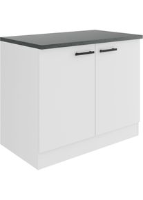 Sp&uuml;lenschrank Optifit "Palma", wei&szlig; (wei&szlig;, wei&szlig;, anthrazit), B:100cm H:84,8cm T:60cm, Holzwerkstoff, Schr&auml;nke, Sp&uuml;lenschrank, Breite 100 cm, inklusive Einbausp&uuml;le