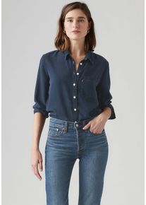 Levi's Hemdbluse LEVI'S, Damen, Gr. L (40), blau (initial take), Web, Obermaterial: 100% Lyocell, unifarben, regular fit normal, Manschette, Blusen Hemdbluse, mit Brusttasche