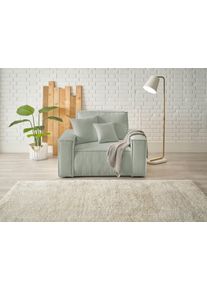 Loveseat OTTO HOME "FINNLEY, XXL-Sessel, Lesesessel, trendige Stoffe, inkl. Zierkissen", gr&uuml;n (mintgr&uuml;n), B:120cm H:85cm T:86cm, Bezugstoff aus 90% recyeltem Material ;Aqua Clean ;Gramatur 580g/qm +/- 5%, Sessel, Loveseat, verf&uuml;gbar in den Stoffqualit&auml;ten Boucl&eacute;, Struktur fein und Mega Cord